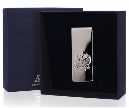 Серебряный зажим для денег «Герб»