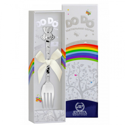 Вилка детская из серебра DODO «Медведь»