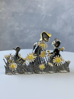 Серебряная салфетница «Ромашка»