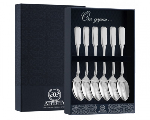 Серебряный набор «Русский» 6 чайных ложек