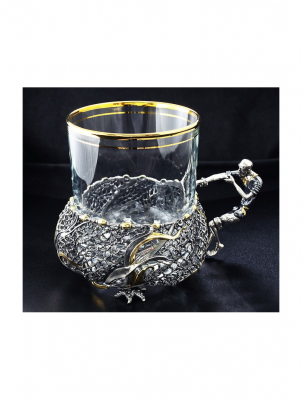 Подстаканник из серебра «Старик и невод»