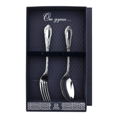 Серебряный набор десертный «Фамильный» ложка и вилка