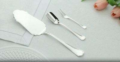 Серебряный набор для десерта «Элегант» №3