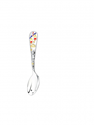 Серебряная ложка детская «Зодиак-Весы» ч/п с эмалью в футляре