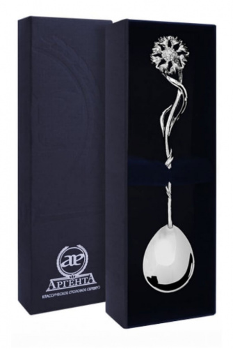 Чайная ложка из серебра «Василек»