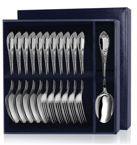 Серебряный набор «Престиж» 12 предметов ложки и вилки