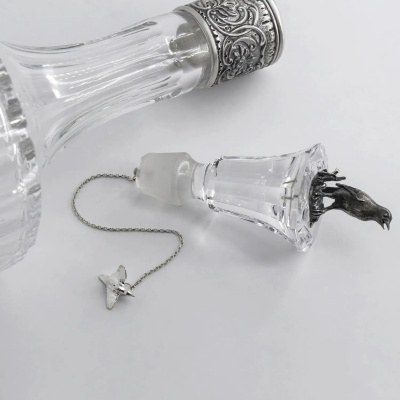 Графин для водки из серебра «Жаворонок» с чернением