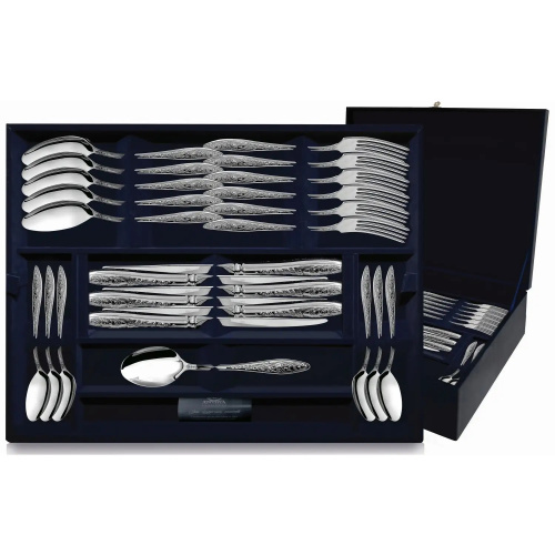 Серебряный столовый набор «Морозко» на 12 персон