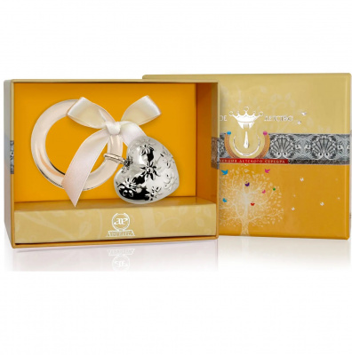 Набор для малышей КД «Сердце» ложка и погремушка на кольце Набор для малышей КД «Сердце» ложка и погремушка на кольце