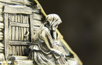 Серебряная салфетница «Землянка»