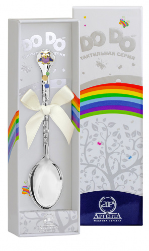 Ложка детская DO-DO «Совенок» частичная позолота с эмалью