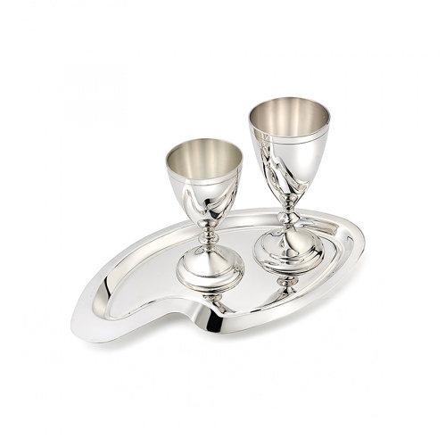 Набор рюмок из серебра с подносом