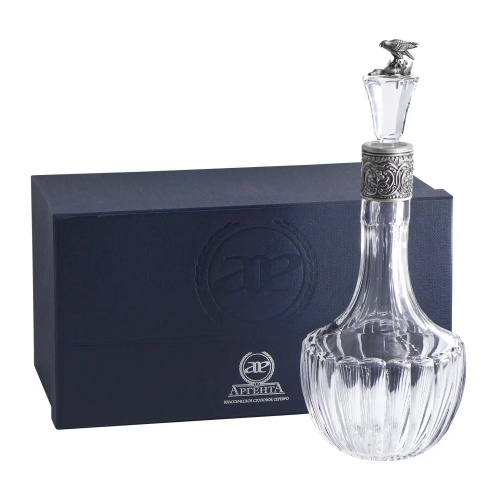 Графин для водки из серебра «Сокол» с чернением