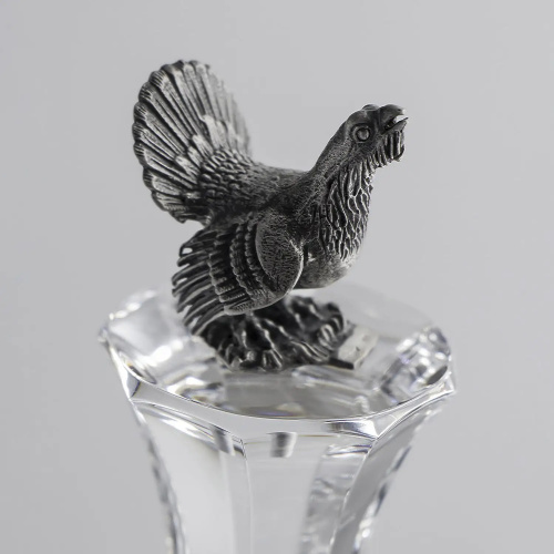 Графин для водки из серебра «Глухарь» с чернением