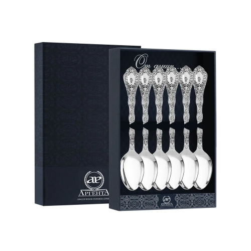 Серебряный набор «Виноградная лоза» 6 чайных ложек