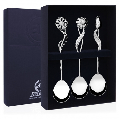 Набор серебряный «Букет» 3 чайные ложки