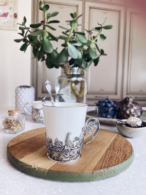 Чайная чашка «Тетерев» с ложкой