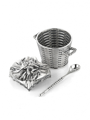 Солонка из серебра «Корзинка»