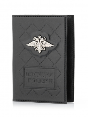 Кожаная обложка для паспорта «Полиция»
