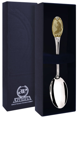 Ложка серебряная «Зодиак Дева» с позолотой