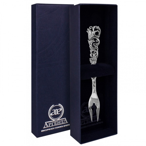 Вилка из серебра для лимона «Охотничья»