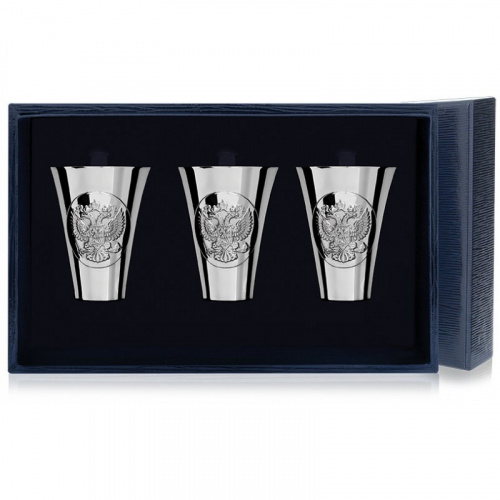 Набор стопок из серебра «Герб» - 3 предмета