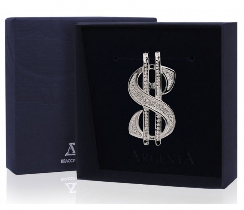 Серебряный зажим для денег«Доллар»