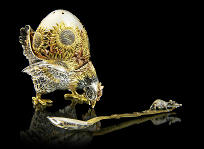 Серебряная солонка «Золотое яичко»