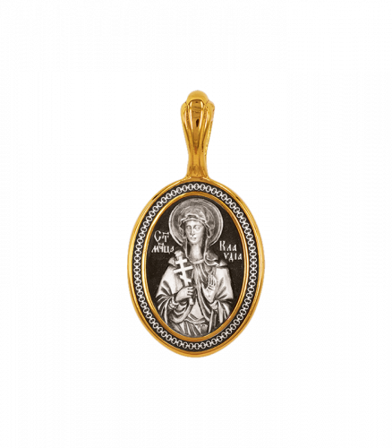 Серебряная подвеска «Святая мученица Клавдия»
