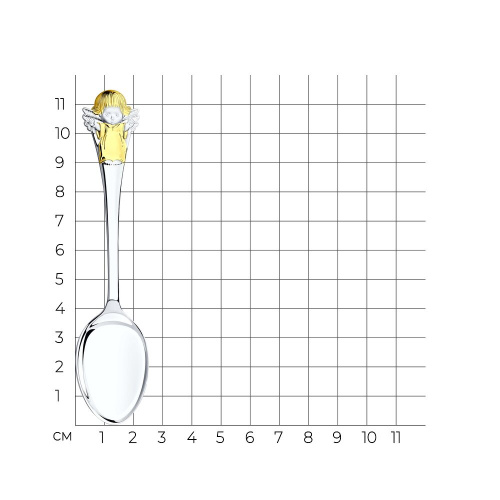Ложка детская «Ангелочек» с позолотой