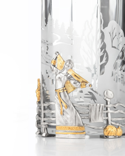 Кружка пивная «Разгуляй» с серебром 925