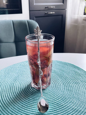 Серебряная ложка для напитков «Виноград» Серебряная ложка для напитков «Виноград»