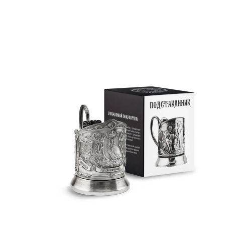 Подстаканник никелированный с чернением «Мудрый руководитель»