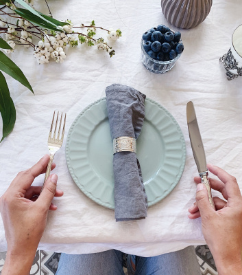 Серебряный набор «Престиж» столовая вилка и нож