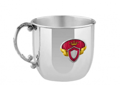 Серебряная кружка детская «Принцесса» спозолотой и эмалью