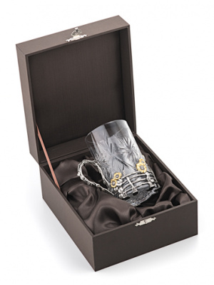 Серебряный подстаканник «Разгуляй» с хрусталем