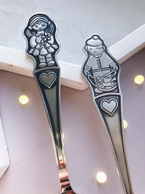 Серебряная ложка для ребенка «Мальчик» с чернением