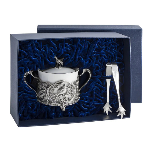 Сахарница «Глухариный край» с щипцами