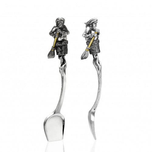 Серебряная лопатка для соли «Баба-Яга»