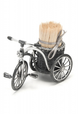 Серебряная подставка для зубочисток «Велосипед» Серебряная подставка для зубочисток «Велосипед»