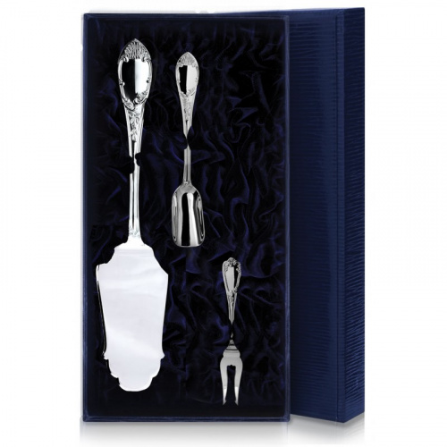 Серебряный набор для десерта «Престиж» №3