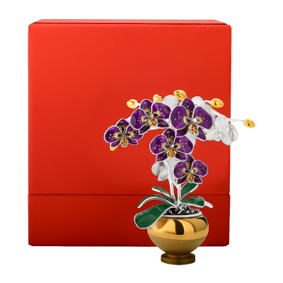 Сувенир «Орхидея» серебро и эмаль