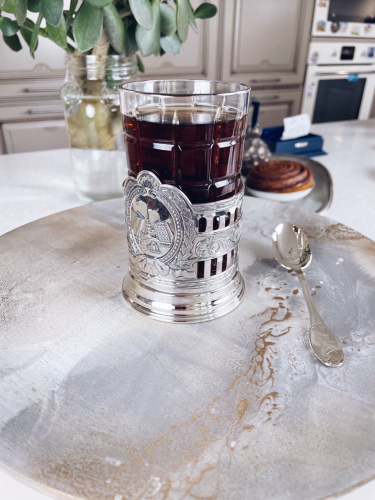 Серебряный подстаканник «Мосты Санкт-Петербурга»