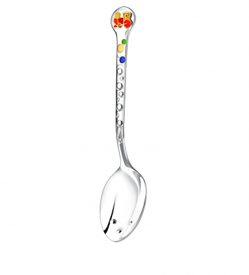 Ложка детская DO-DO «Паровозик» частичная позолота с эмалью