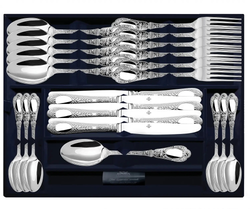 Серебряный набор столовый «Фамильный» 24 предмета
