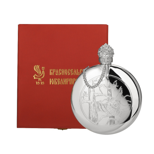 Фляга из серебра «Тетерев  Охотничья»