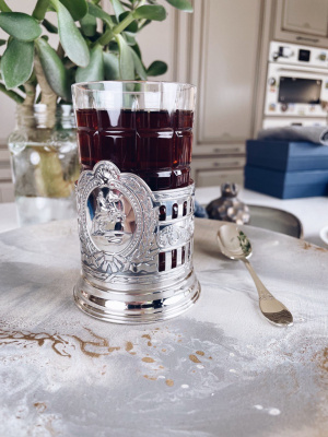 Подстаканник «Медный всадник» гербовый с чернением