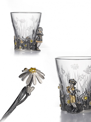 Кружка чайная с ложкой «Ромашка» мальчик Кружка чайная с ложкой «Ромашка» мальчик