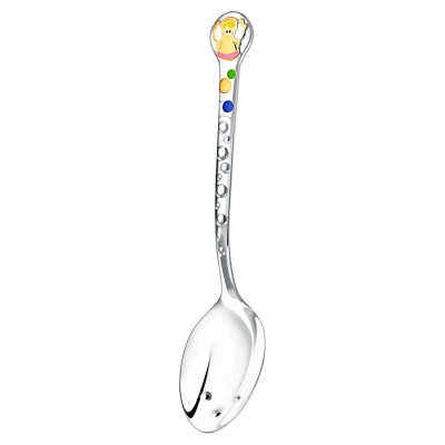 Набор для малышей DODO «Ангелочек» ложка и погремушка с позолотой и с эмалью розовый Серебро 925