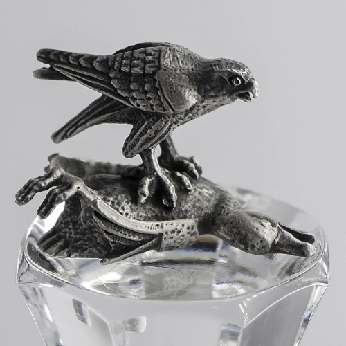 Графин для водки из серебра «Сокол» с чернением